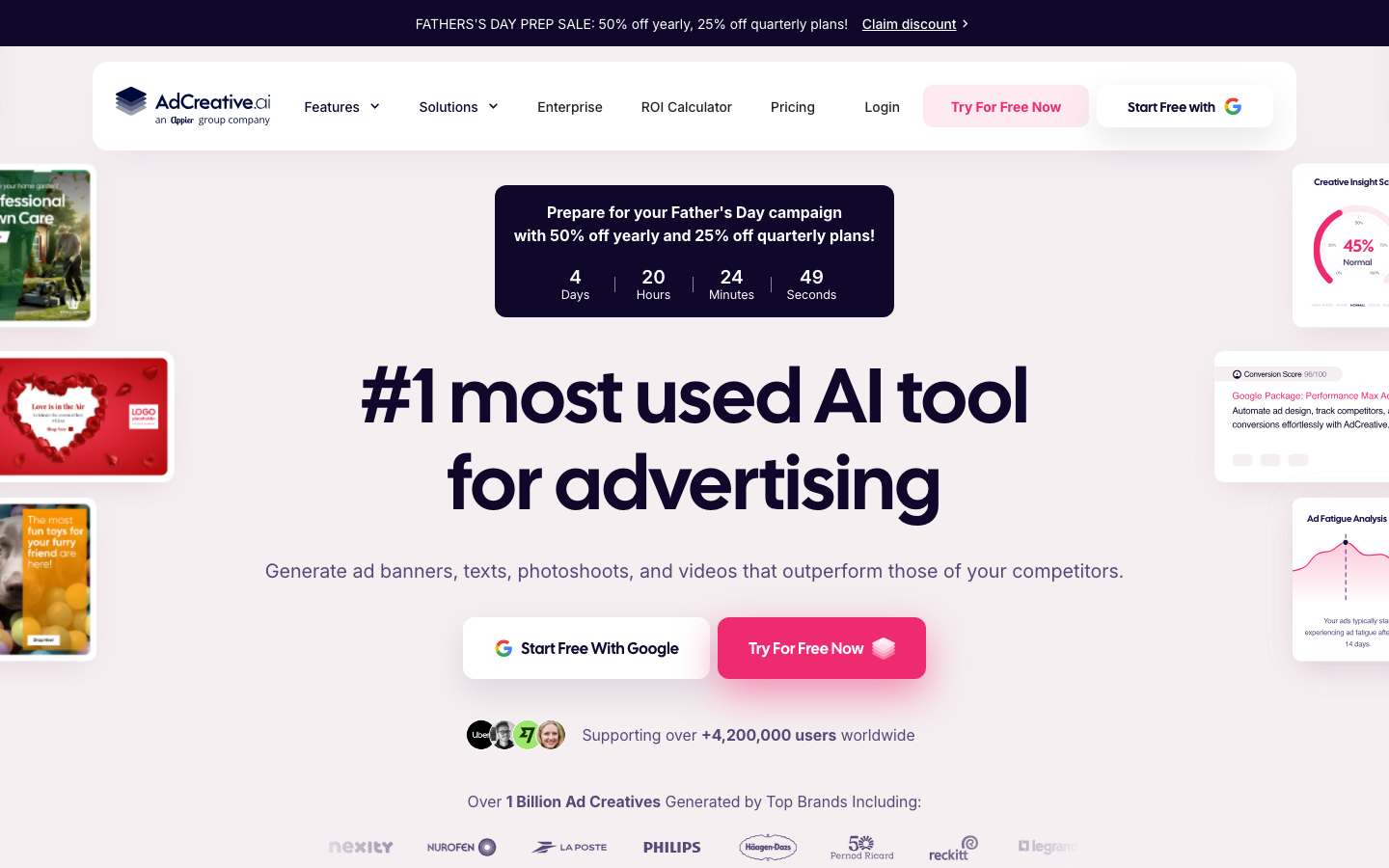 AdCreative.ai homepage