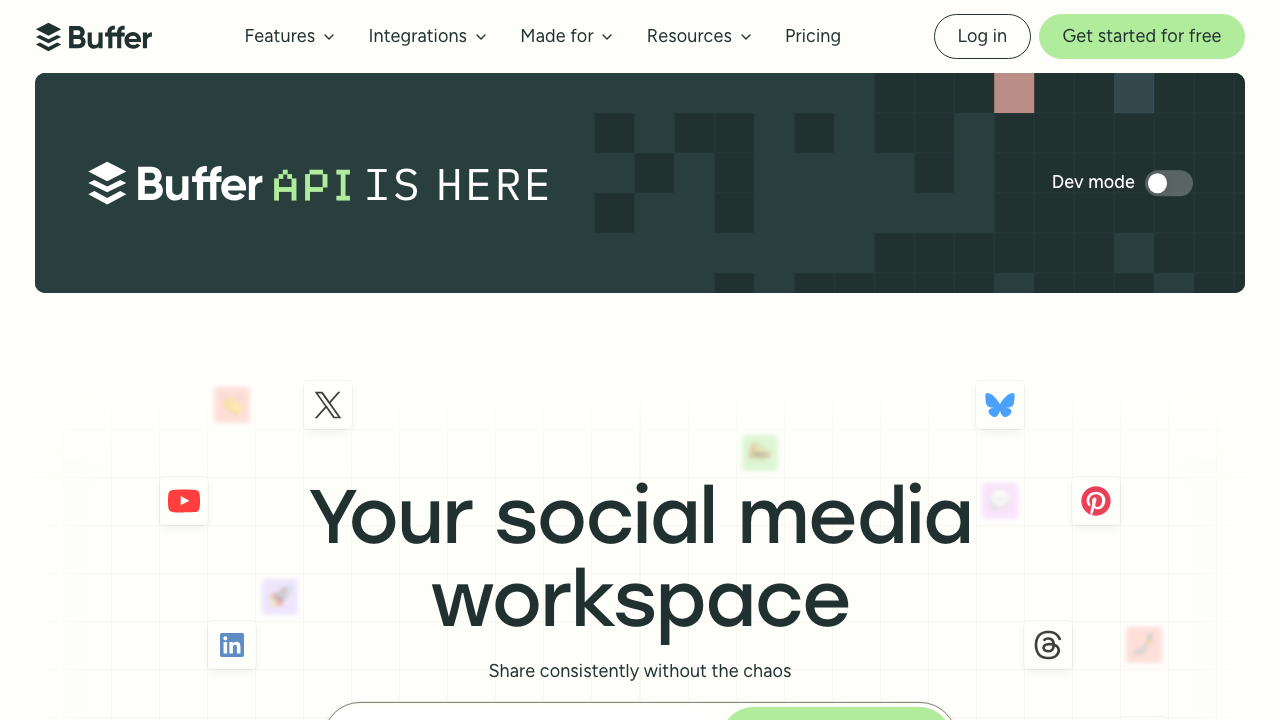 Buffer homepage