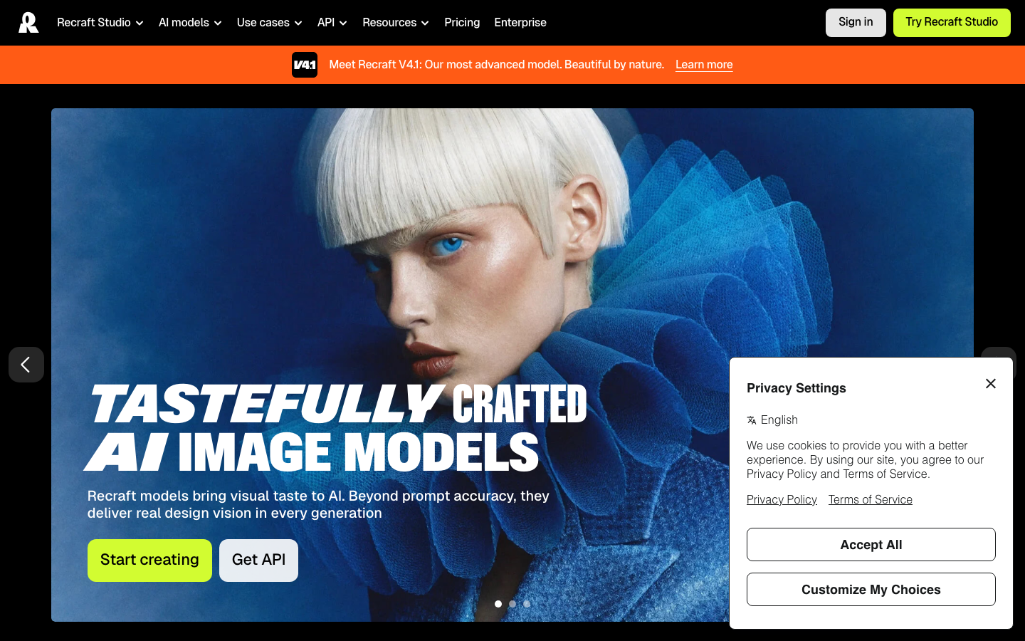 Recraft homepage